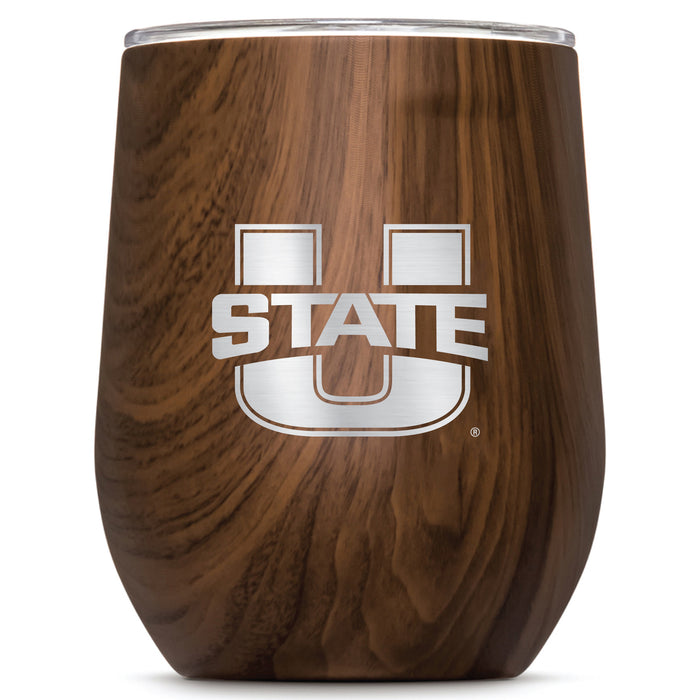 Corkcicle Stemless Wine Glass with Utah State Aggies Primary Logo