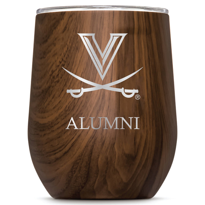 Corkcicle Stemless Wine Glass with Virginia Cavaliers Alumnit Primary Logo