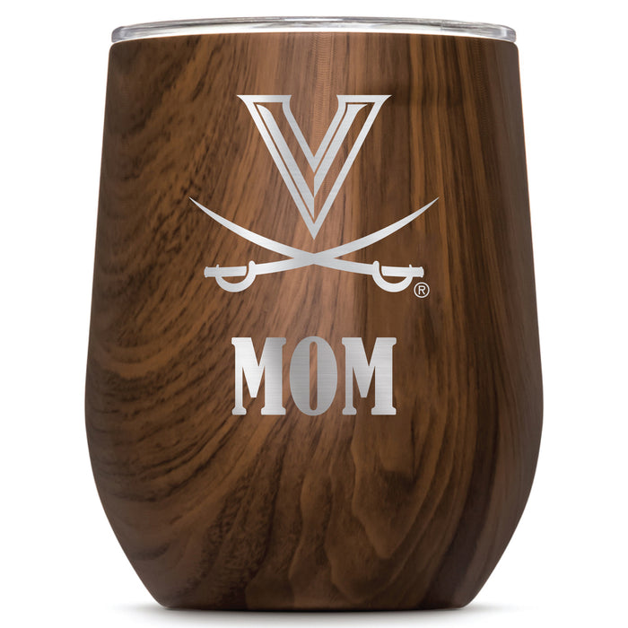 Corkcicle Stemless Wine Glass with Virginia Cavaliers Mom Primary Logo