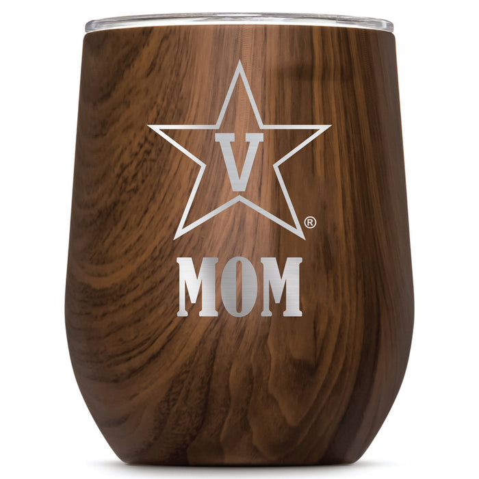 Corkcicle Stemless Wine Glass with Vanderbilt Commodores Mom Primary Logo