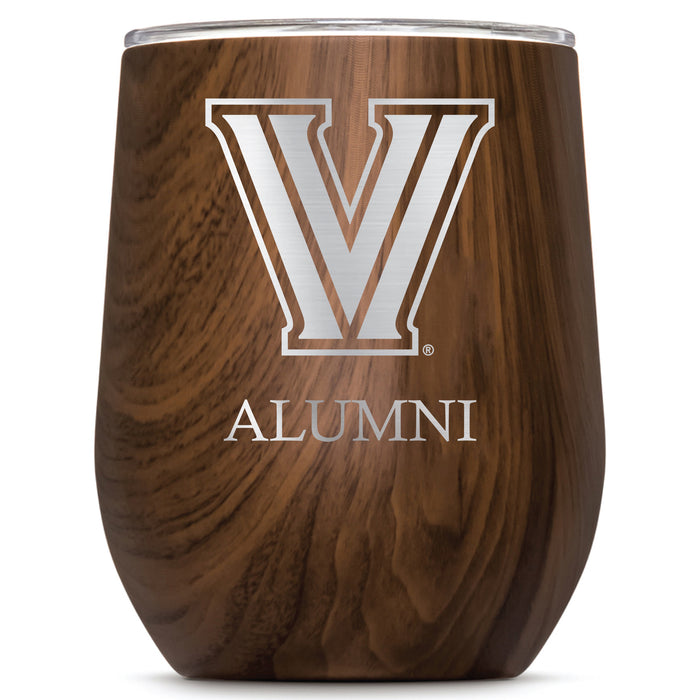 Corkcicle Stemless Wine Glass with Villanova University Alumnit Primary Logo