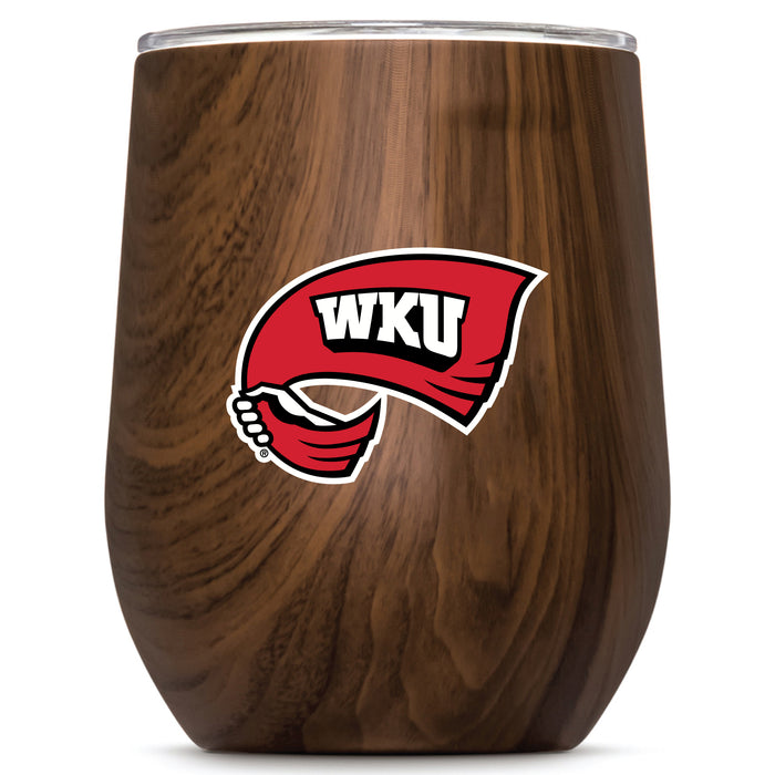 Corkcicle Stemless Wine Glass with Western Kentucky Hilltoppers Primary Logo