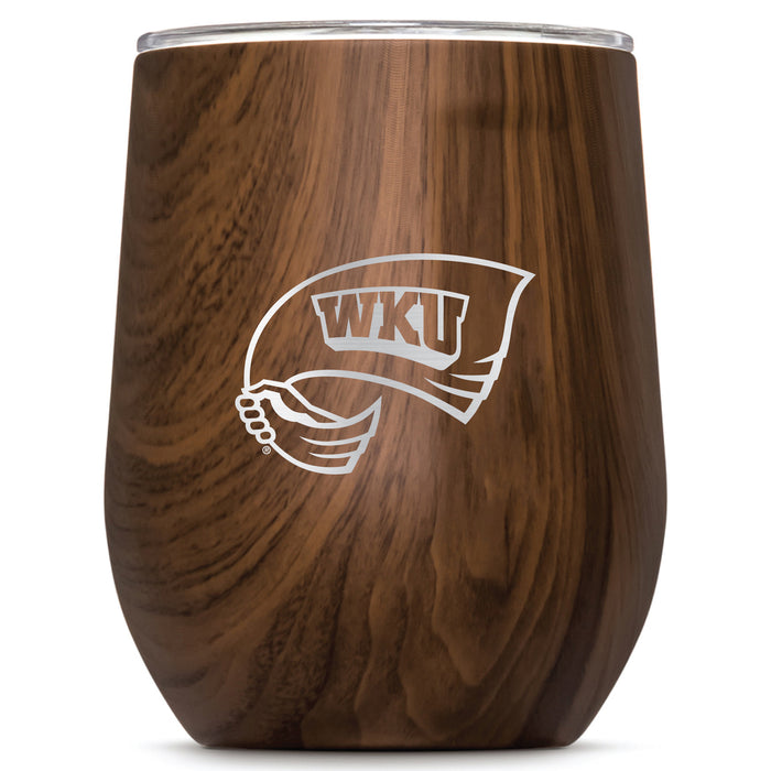 Corkcicle Stemless Wine Glass with Western Kentucky Hilltoppers Primary Logo