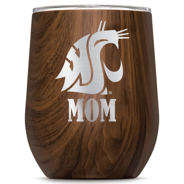 Corkcicle Stemless Wine Glass with Washington State Cougars Mom Primary Logo