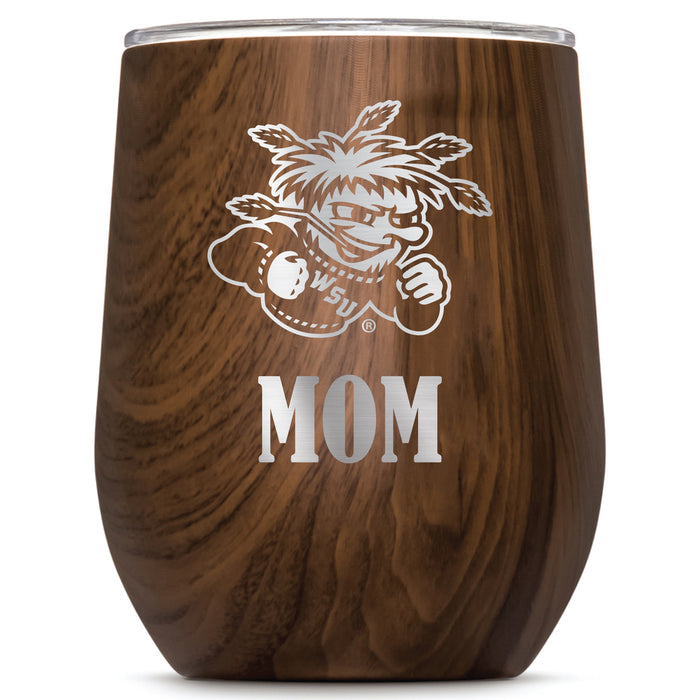 Corkcicle Stemless Wine Glass with Wichita State Shockers Mom Primary Logo