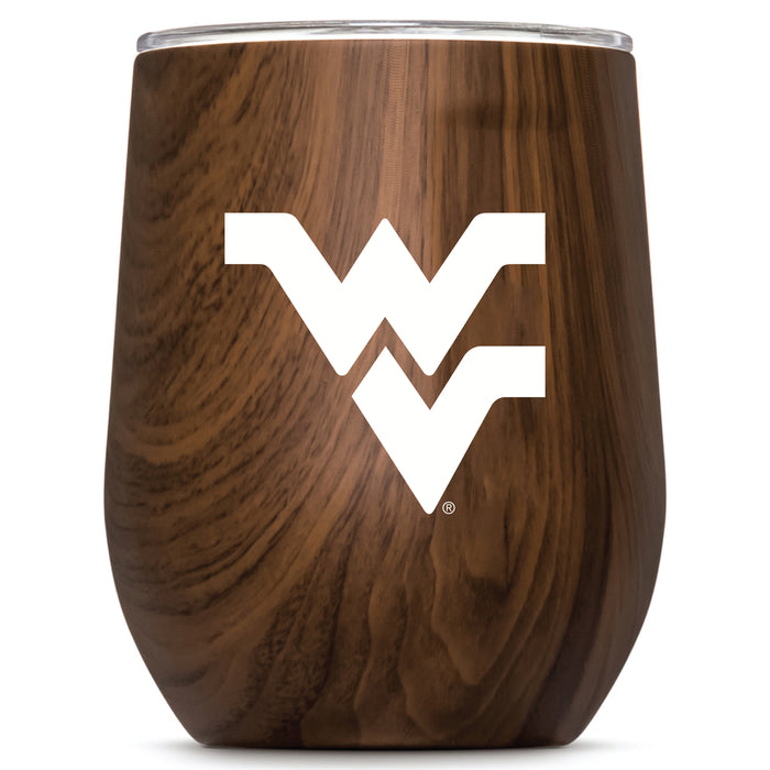 Corkcicle Stemless Wine Glass with West Virginia Mountaineers Primary Logo