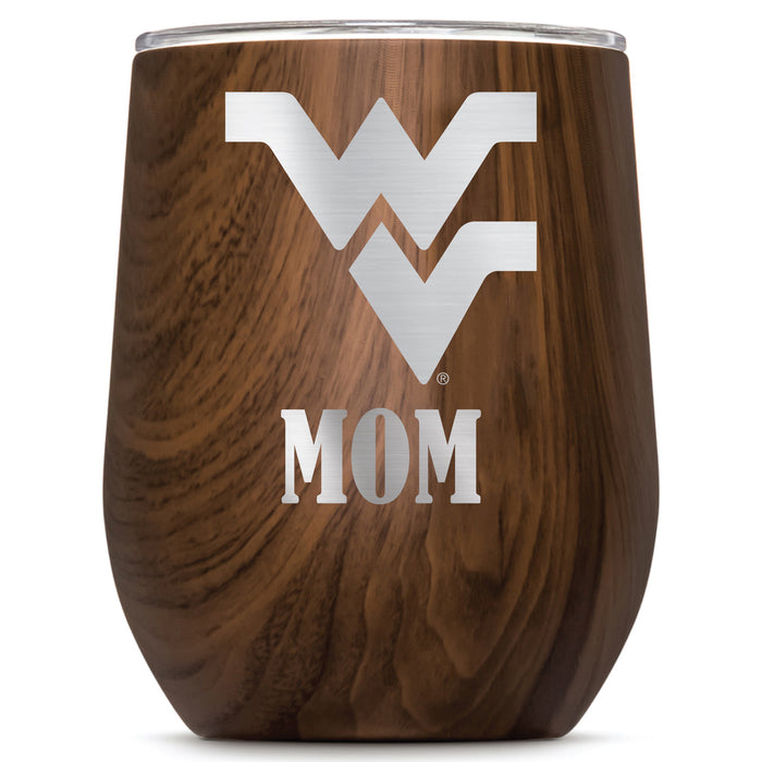 Corkcicle Stemless Wine Glass with West Virginia Mountaineers Mom Primary Logo