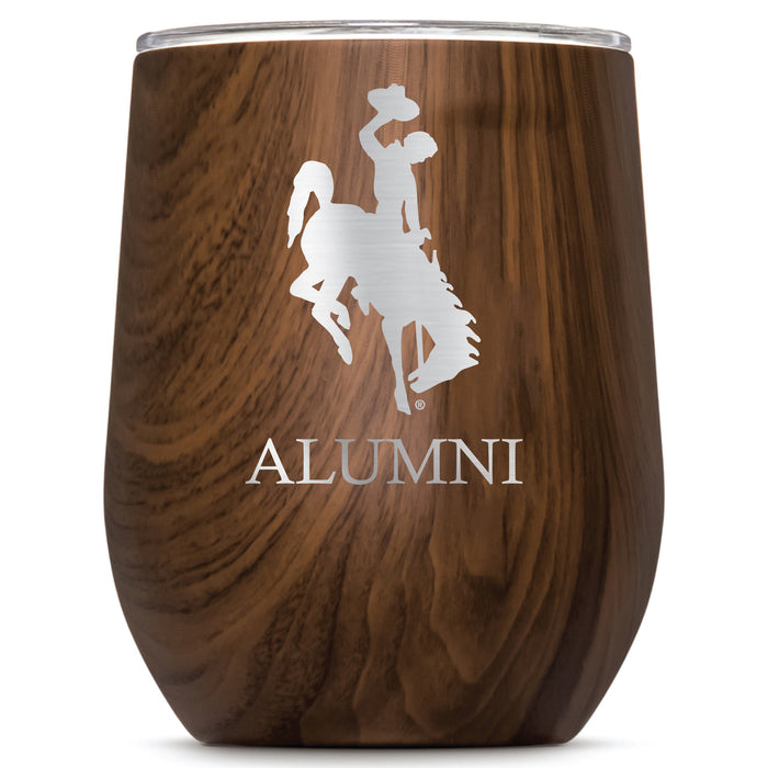 Corkcicle Stemless Wine Glass with Wyoming Cowboys Alumnit Primary Logo