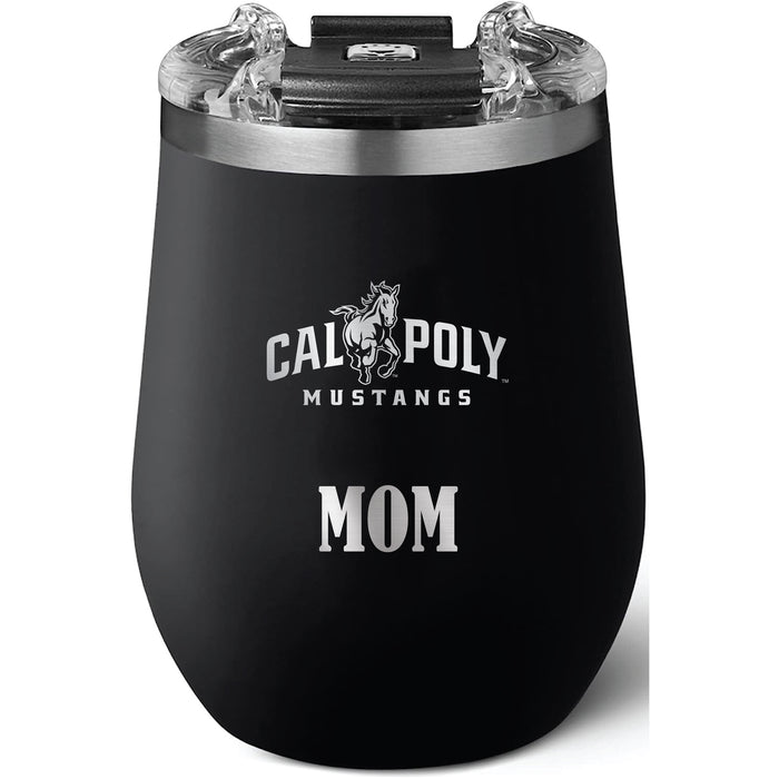 Brumate Uncorkd XL Wine Tumbler with Cal Poly Mustangs Mom Primary Logo