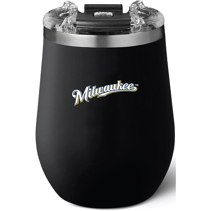 Brumate Uncorkd XL Wine Tumbler with Milwaukee Brewers Wordmark Logo