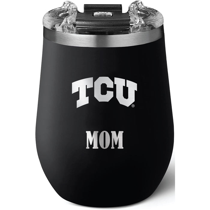 Brumate Uncorkd XL Wine Tumbler with Texas Christian University Horned Frogs Mom Primary Logo
