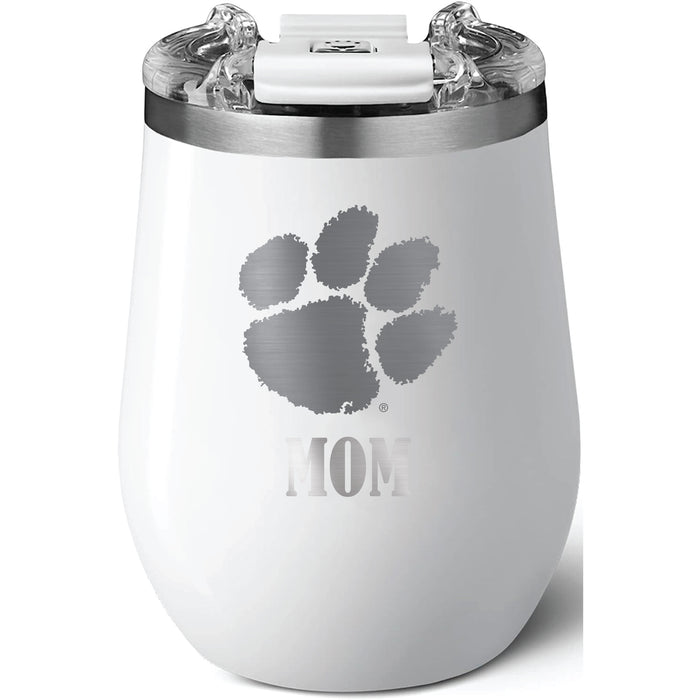 Brumate Uncorkd XL Wine Tumbler with Clemson Tigers Mom Primary Logo