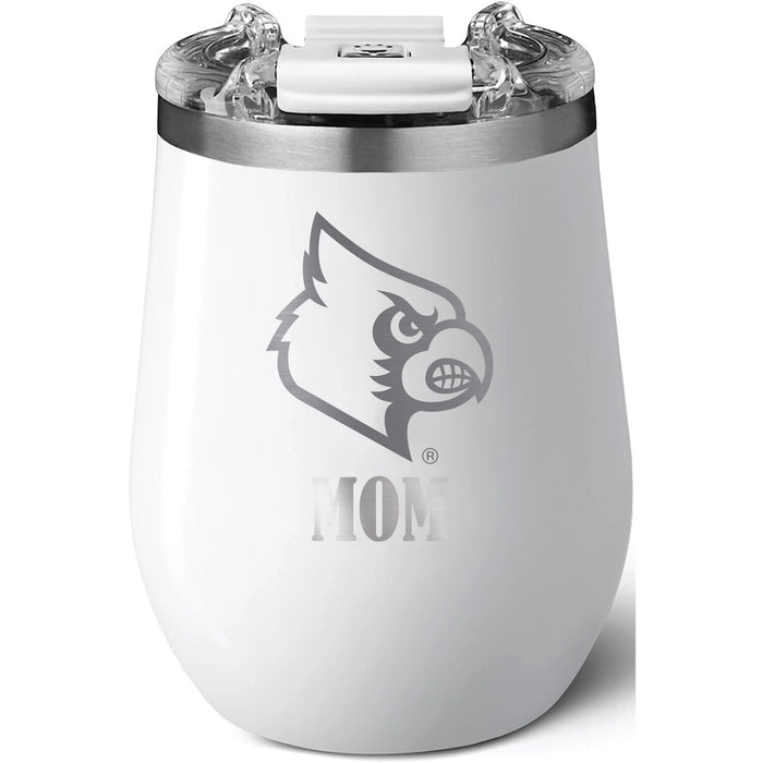 Brumate Uncorkd XL Wine Tumbler with Louisville Cardinals Mom Primary Logo
