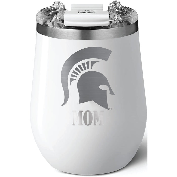 Brumate Uncorkd XL Wine Tumbler with Michigan State Spartans Mom Primary Logo