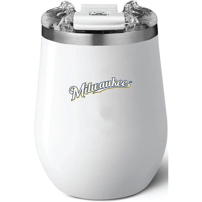 Brumate Uncorkd XL Wine Tumbler with Milwaukee Brewers Wordmark Logo