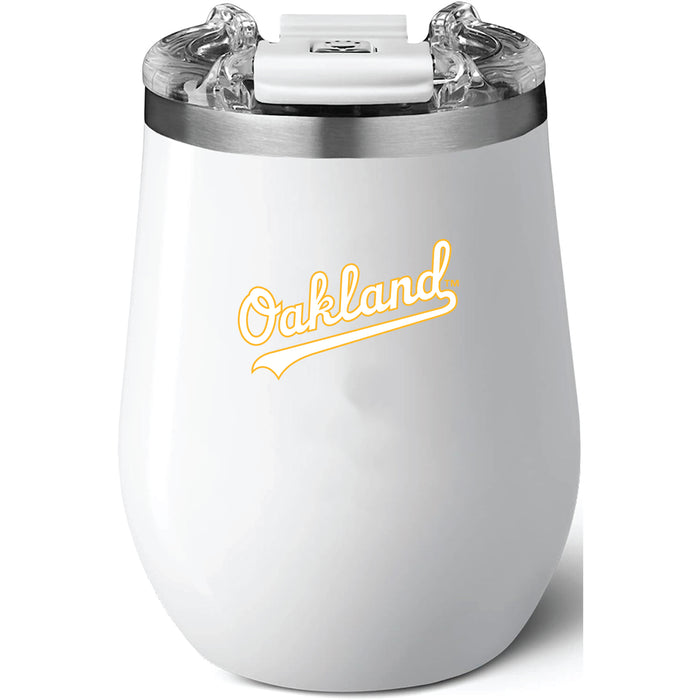 Brumate Uncorkd XL Wine Tumbler with Oakland Athletics Wordmark Logo