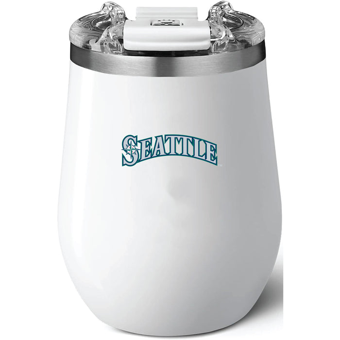 Brumate Uncorkd XL Wine Tumbler with Seattle Mariners Wordmark Logo