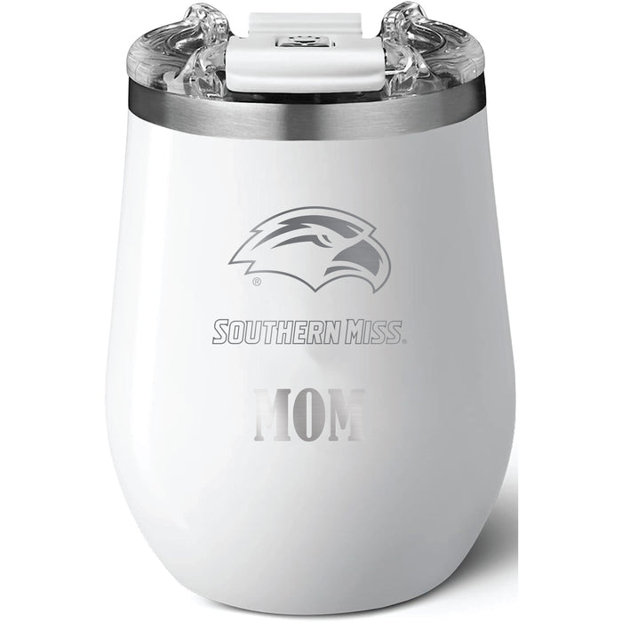 Brumate Uncorkd XL Wine Tumbler with Southern Mississippi Golden Eagles Mom Primary Logo