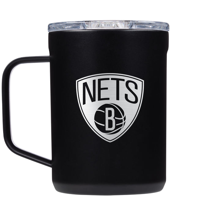 Corkcicle Coffee Mug with Brooklyn Nets Etched Primary Logo