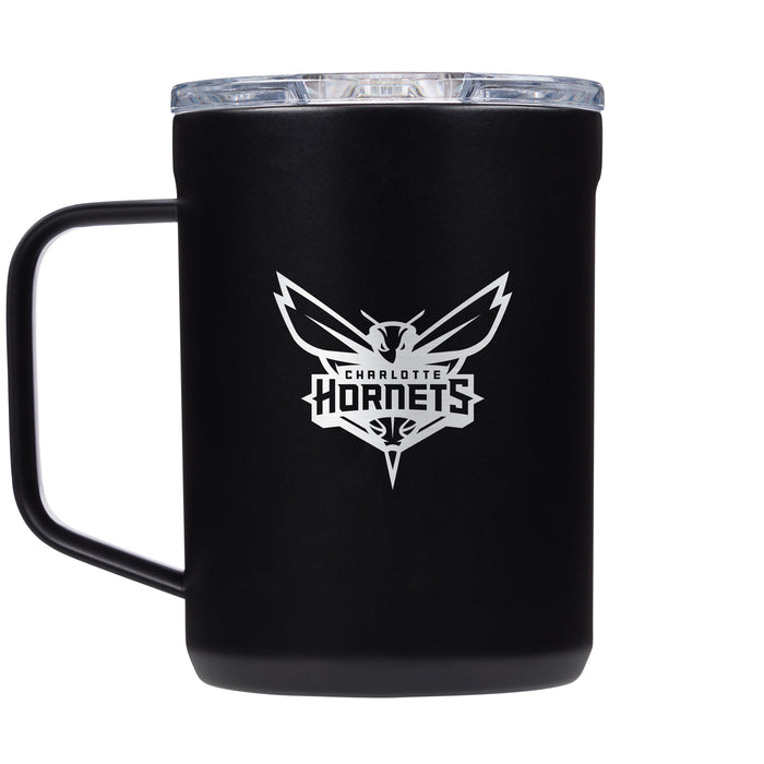 Corkcicle Coffee Mug with Charlotte Hornets Etched Primary Logo