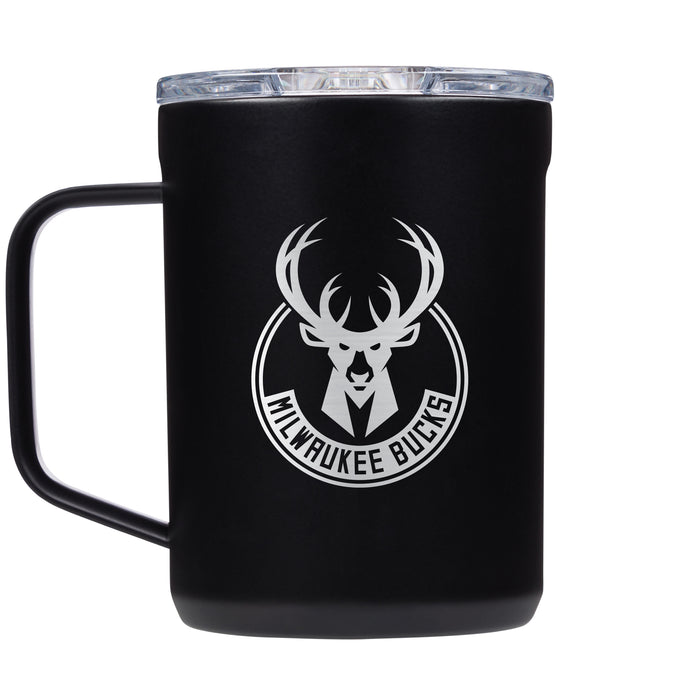 Corkcicle Coffee Mug with Milwaukee Bucks Etched Primary Logo