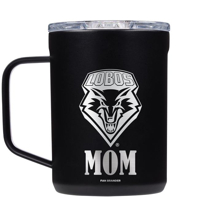Corkcicle Coffee Mug with New Mexico Lobos Mom and Primary Logo