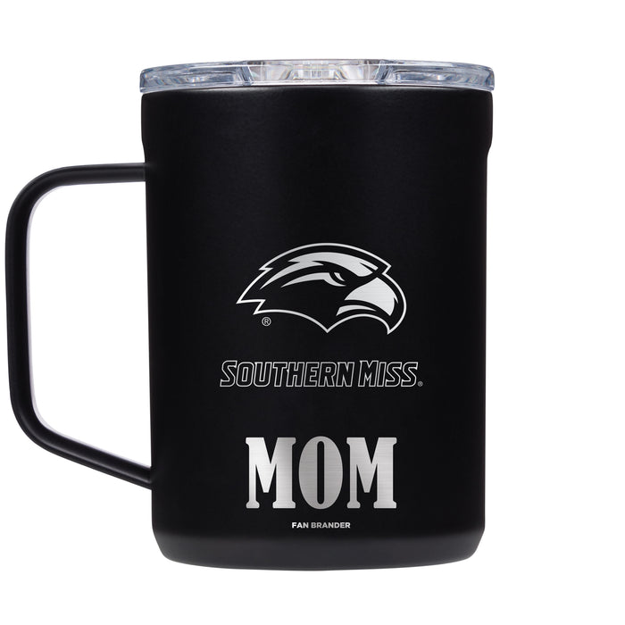 Corkcicle Coffee Mug with Southern Mississippi Golden Eagles Mom and Primary Logo