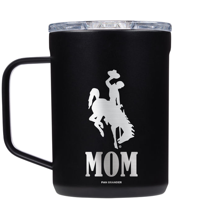 Corkcicle Coffee Mug with Wyoming Cowboys Mom and Primary Logo