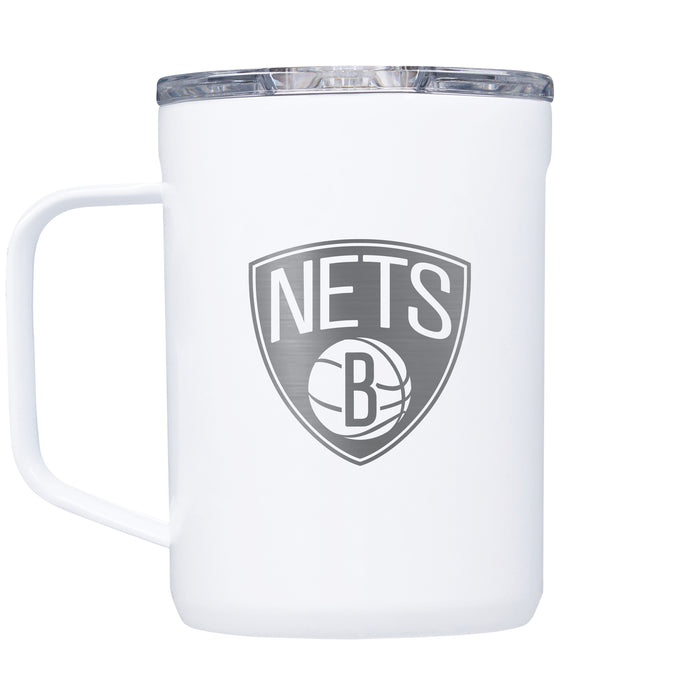 Corkcicle Coffee Mug with Brooklyn Nets Etched Primary Logo