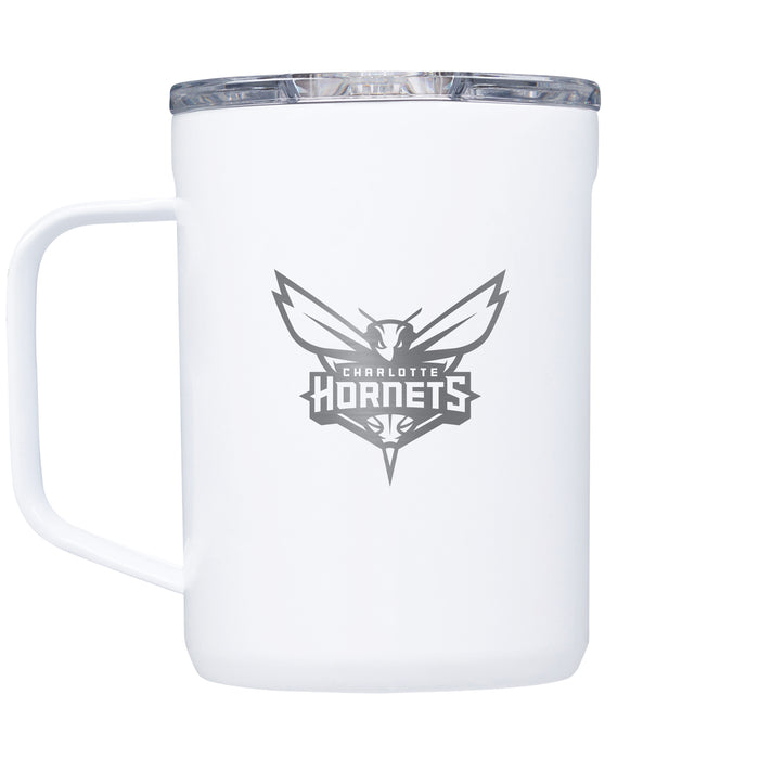 Corkcicle Coffee Mug with Charlotte Hornets Etched Primary Logo