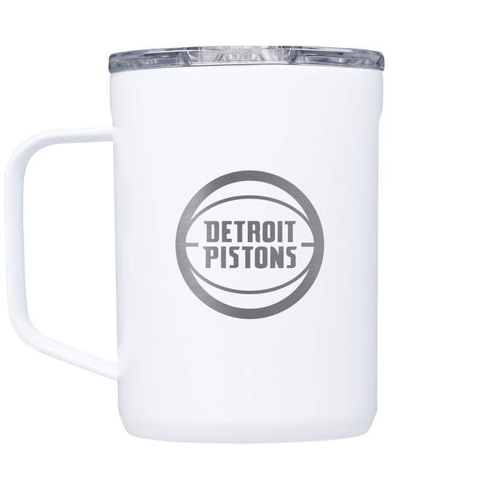 Corkcicle Coffee Mug with Detroit Pistons Etched Primary Logo