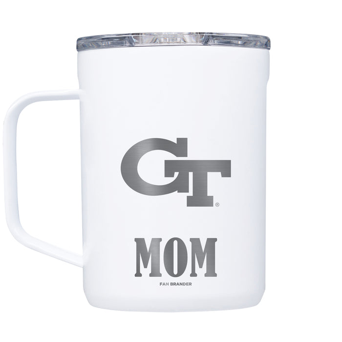 Corkcicle Coffee Mug with Georgia Tech Yellow Jackets Mom and Primary Logo