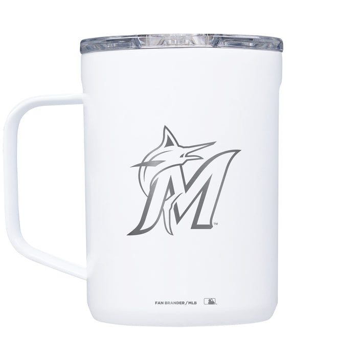 Corkcicle Coffee Mug with Miami Marlins Etched Secondary Logo