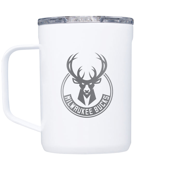 Corkcicle Coffee Mug with Milwaukee Bucks Etched Primary Logo