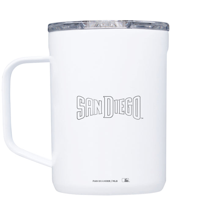 Corkcicle Coffee Mug with San Diego Padres Etched Wordmark Logo