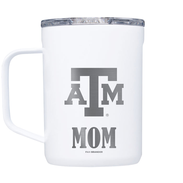Corkcicle Coffee Mug with Texas A&M Aggies Mom and Primary Logo