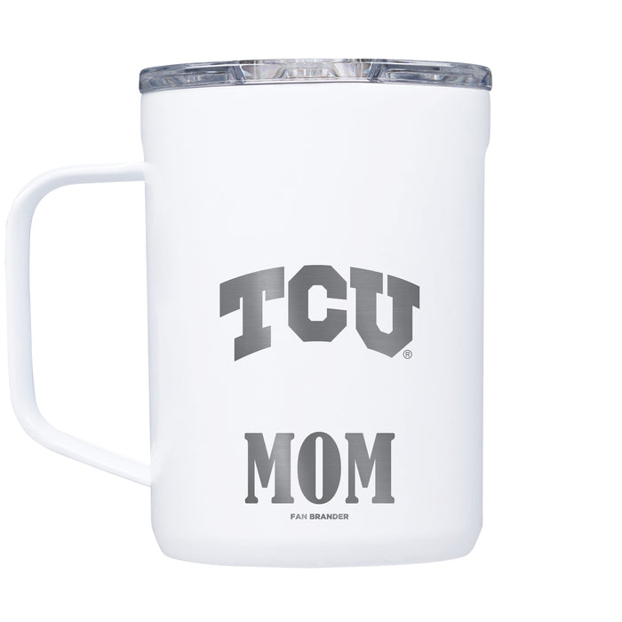 Corkcicle Coffee Mug with Texas Christian University Horned Frogs Mom and Primary Logo