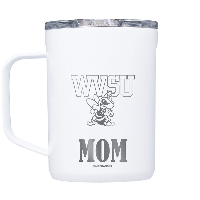 Corkcicle Coffee Mug with West Virginia State Univ Yellow Jackets Mom and Primary Logo