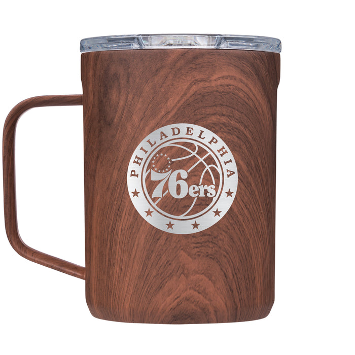 Corkcicle Coffee Mug with Philadelphia 76ers Etched Primary Logo