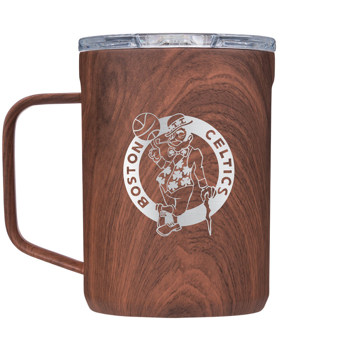 Corkcicle Coffee Mug with Boston Celtics Etched Primary Logo