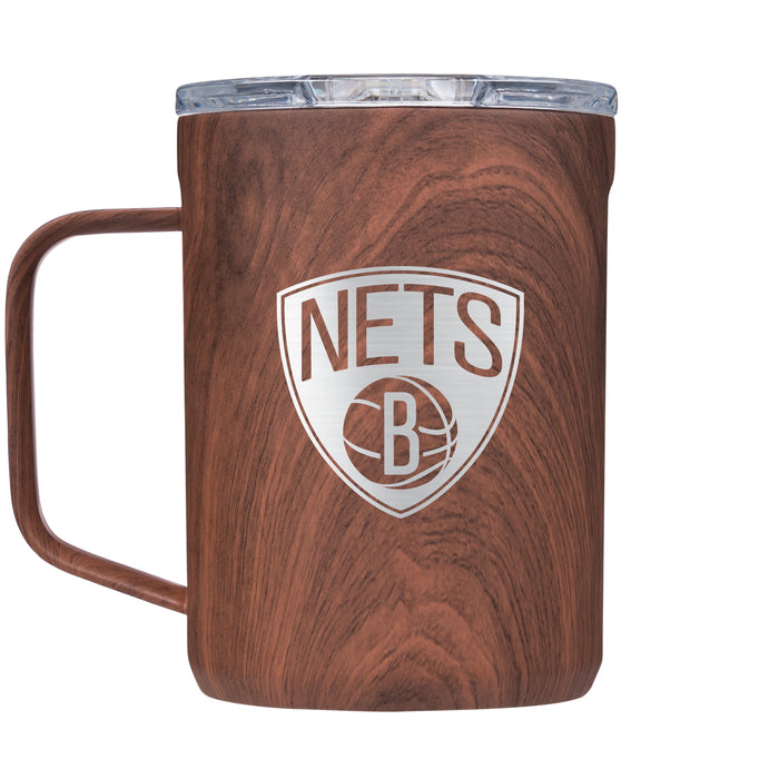 Corkcicle Coffee Mug with Brooklyn Nets Etched Primary Logo