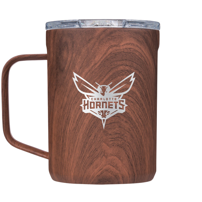 Corkcicle Coffee Mug with Charlotte Hornets Etched Primary Logo