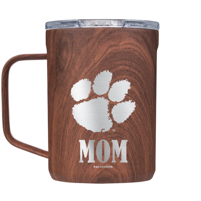 Corkcicle Coffee Mug with Clemson Tigers Mom and Primary Logo