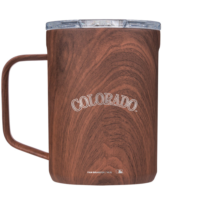 Corkcicle Coffee Mug with Colorado Rockies Etched Wordmark Logo