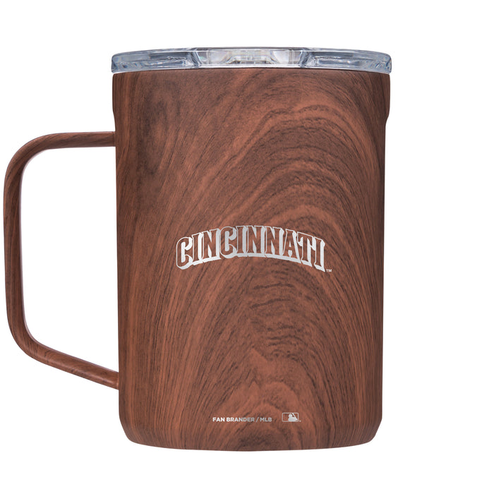 Corkcicle Coffee Mug with Cincinnati Reds Etched Wordmark Logo