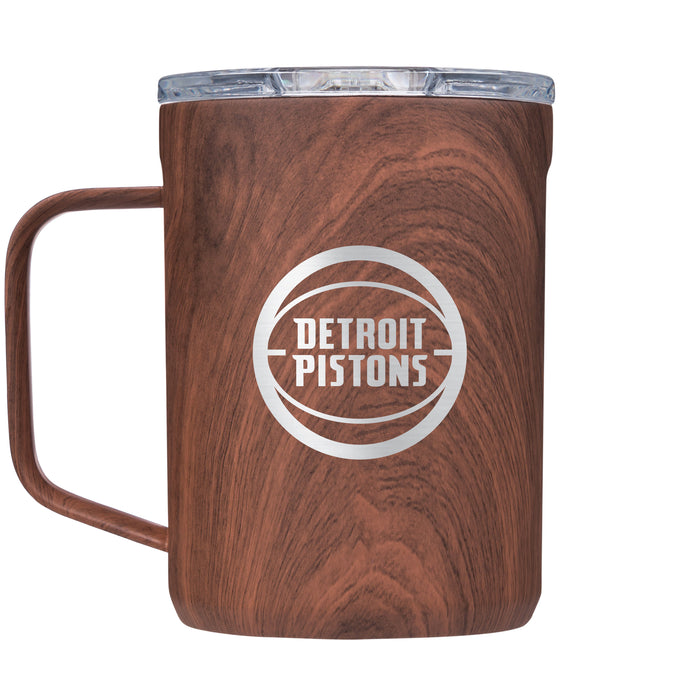 Corkcicle Coffee Mug with Detroit Pistons Etched Primary Logo