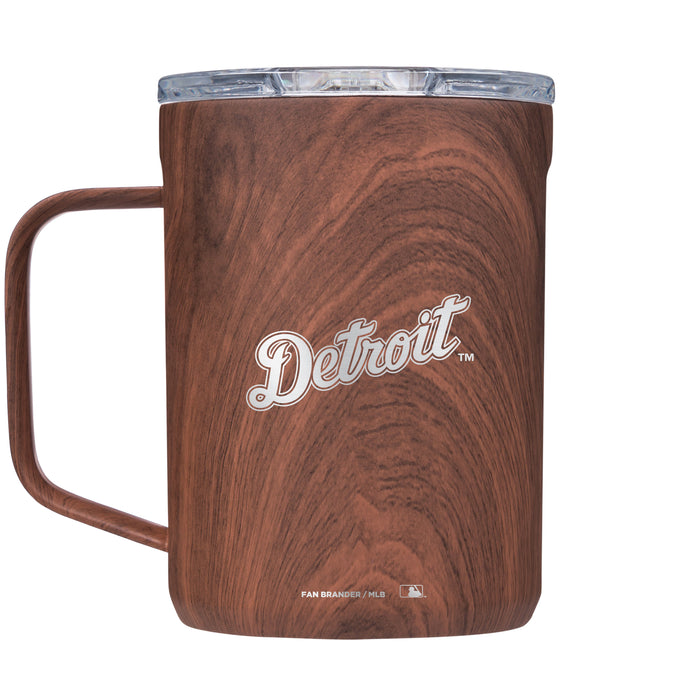 Corkcicle Coffee Mug with Detroit Tigers Etched Wordmark Logo