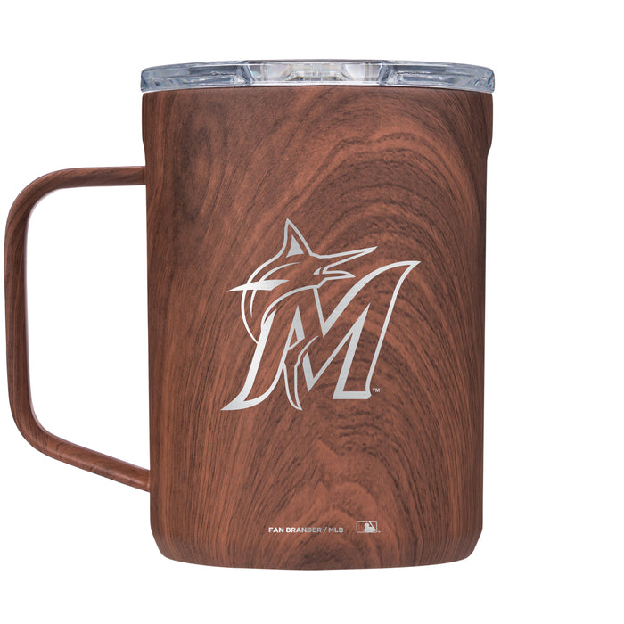 Corkcicle Coffee Mug with Miami Marlins Etched Secondary Logo