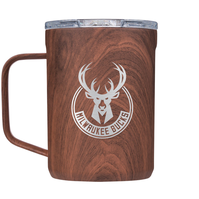 Corkcicle Coffee Mug with Milwaukee Bucks Etched Primary Logo