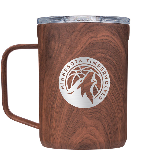 Corkcicle Coffee Mug with Minnesota Timberwolves Etched Primary Logo